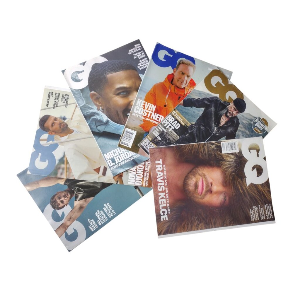 GQ Magazine 6 Issue Bundle 2024/2025 Travis Kelce Brad Pitt Paul Mescal Costner